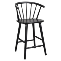 Černá barová židle z kaučukového dřeva Rowico Carmen