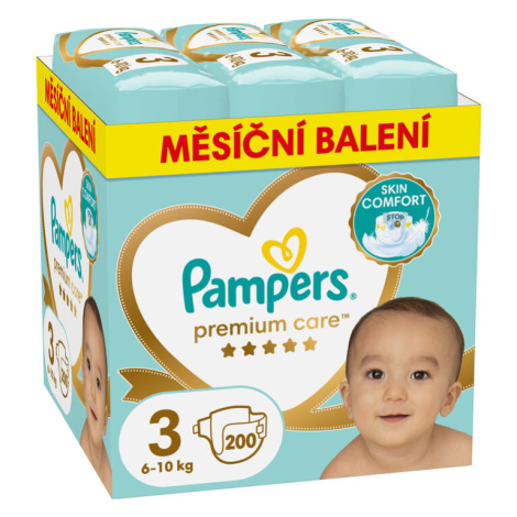 PAMPERS Pleny jednorázové Premium Care vel. 3 (200 ks) 6-10 kg - měsíční balení