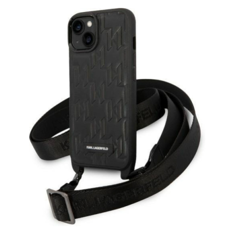 Karl Lagerfeld KLHCP14SSTMMK hard silikonové pouzdro iPhone 14 6.1" black Monogram Plaque Logo S