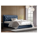 Eka Čalouněná postel Mona - Kronos 160x200 cm Barva látky: Azurová (13), Úložný prostor: Bez úlo