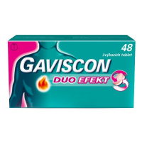 GAVISCON DUO EFEKT 250MG/106,5MG/187,5MG TBL MND 48