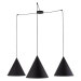 TK Lighting Závěsné svítidlo Cono 3-světelné decentrální stínidlo 32 cm černé