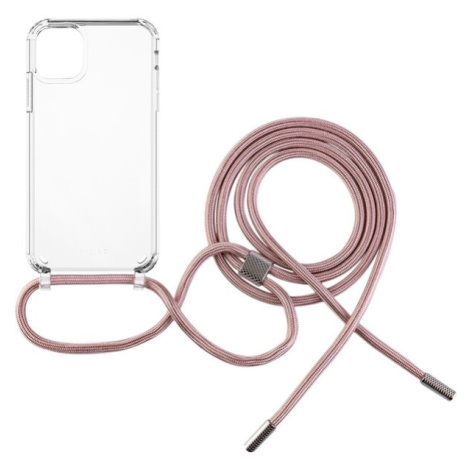 FIXED Pure Neck kryt s růžovou šňůrkou na krk pro Apple iPhone 11