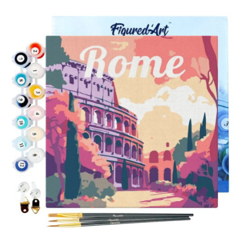 Figured ART Mini malování podle čísel - Travel poster ROME 20 x 20 cm na rámu