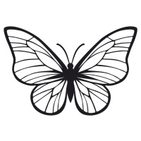 Vsepropejska Motýl dekorace na zeď 8 Rozměr (cm): 38 x 25, Dekor: Černá