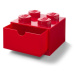 Lego® stolní box 4 se zásuvkou červený