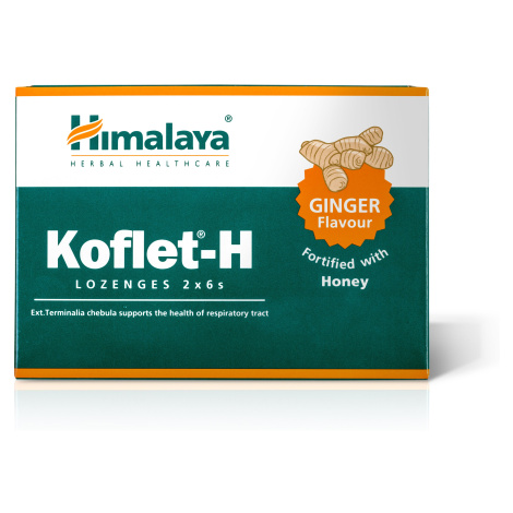 Himalaya Herbals Koflet-H Ginger pastilky s medem 12 ks