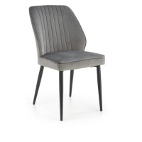 Jídelní židle HANKO –⁠ kov/látka, šedá