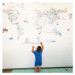 Dětské samolepky na zeď - Cestovatelská mapa světa pro kluky