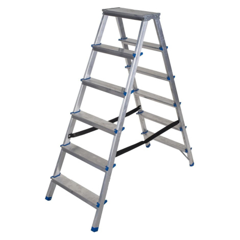J.A.D. TOOLS Schůdky oboustranné hliníkové, 6 příček