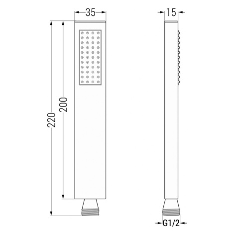 MEXEN R-02 ruční sprcha 1-funkční černá 79500-70