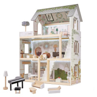 FunPlay 5944 Dřevěný domeček pro panenky s příslušenstvím3 patra 62x26,5x78cm