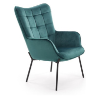 Designové relaxační křeslo CASTEL— kov, látka, více barev Zelená