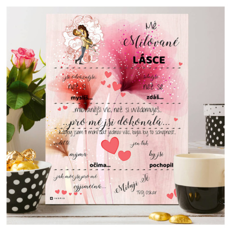 Dárek na Valentýna - Vyznání lásky pro vaši přítelkyni - tabulka na stěnu INSPIO