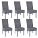Jídelní židle 6 ks ratan / mangovník Dekorhome Černá,Jídelní židle 6 ks ratan / mangovník Dekorh