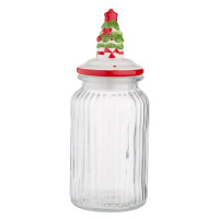 Altom Skleněná dóza s keramickým víčkem Christmas Tree 900 ml