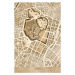 Mapa Map of Tokyo, Japan, in sepia vintage style, Blursbyai, 26.7 × 40 cm