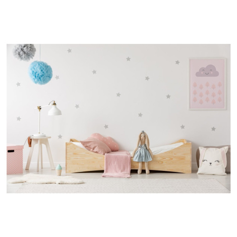 Domečková patrová dětská postel z masivního dřeva 90x200 cm v přírodní barvě Mila DMP Rozměr: 70 Adeko