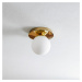 Eko-Light Stropní svítidlo Plato, zlatá barva, kov, opálové sklo, Ø 22 cm