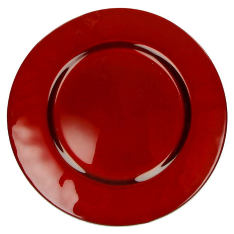 Červený skleněný talíř Brandani Sottopiatto, ⌀ 32 cm