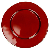 Červený skleněný talíř Brandani Sottopiatto, ⌀ 32 cm