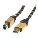 ROLINE Gold USB 3.0 SuperSpeed USB 3.0 A(M) -> USB 3.0 B(M), 3m - černo/zlatý