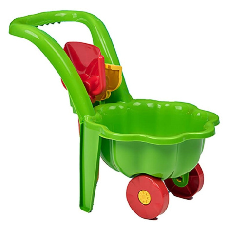 BAYO - Dětské zahradní kolečko s lopatkou a hráběmi Sedmikráska zelené BAYO.S