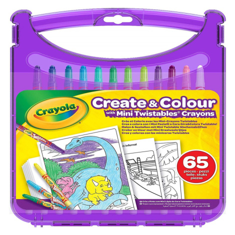 Crayola, 04-0378-E-000, Create & Colour, cestovní sada pastelek s pracovními listy, 65 ks