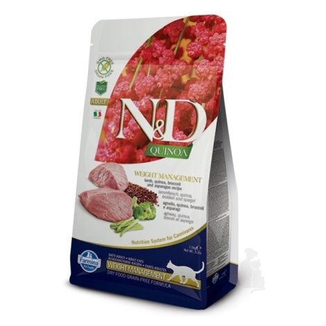 N&D Quinoa CAT Weight Management Lamb & Broccoli 5kg sleva