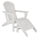 tectake 404609 zahradní židle s podnožkou - bílá/bílá - bílá/bílá