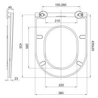 MEREO WC závěsné kapotované, RIMLESS, 490x370x360, keramické, vč. sedátka CSS113S VSD82S