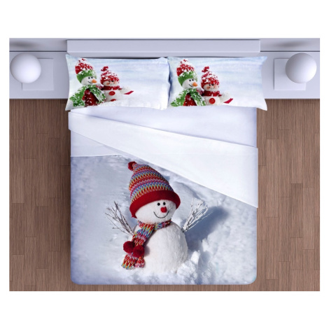 Gipetex Natural Dream 3D italské povlečení 100% bavlna Pupazo di Neve - Sněhulák - 140x220 / 70x