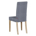 Dekoria Potah na židli IKEA  Harry, krátký, tmavě modrá - bílá střední kostka, židle Harry, Quad