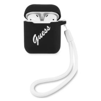 Pouzdro Guess AirPods cover black white Silicone Vintage (GUACA2LSVSBW)