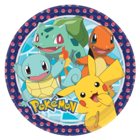 Talířky papírové Pokémon 23 cm 8 ks Amscan