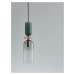 NOVA LUCE závěsné svítidlo MURANO zlatý kov lesklé tmavě zelené, růžové a světle šedé sklo E14 3