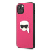 Karl Lagerfeld KLHCP13SPKMP hard silikonové pouzdro iPhone 13 Mini 5.4" pink Leather Ikonik Karl