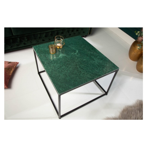 Estila Art-deco designový konferenční stolek Elements z mramoru v zelené barvě 50cm