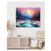 Obrazy na stěnu - Zasněžená horská řeka v záři měsíce Rozměr: 40x50 cm, Rámování: vypnuté plátno