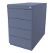 BISLEY Stacionární kontejner Note™, se 4 univerzálními zásuvkami, hloubka 775 mm, modrá