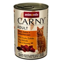 Animonda Cat Carny Adult, hovězí, kuřecí a kachní srdce 400 g (83722)