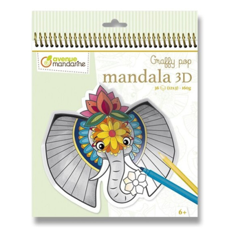 Omalovánky Avenue Mandarine Graffy Pop Mandala 3D Zvířátka savany