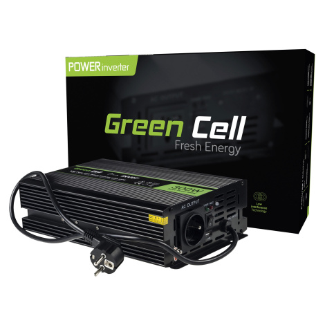 Green Cell měnič napětí INV07 12V/230V 300W/600W do auta nebo pro čerpadla ústředního topení