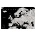 Plakát, Obraz - Blursbyai - Black and grey Europe map, 60x40 cm