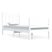 Rám postele bílý masivní dřevo 90 × 200 cm, 3105301