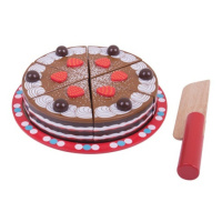 Bigjigs Toys Dřevěné hračky - Krájecí čokoládový dort