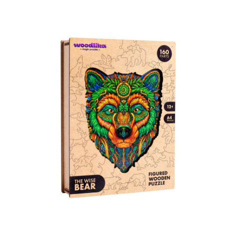 Dřevěné barevné puzzle - Moudrý medvěd Puzzler