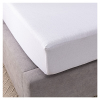 Dekoria Jersey prostěradlo s gumou Jerry 90x200cm white, 90 x 200 cm