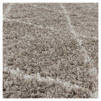 Kusový koberec Alvor Shaggy 3401 beige kruh 200x200 cm