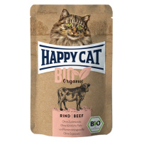 Výhodné balení Happy Cat Bio Pouch 12 × 85 g - bio hovězí